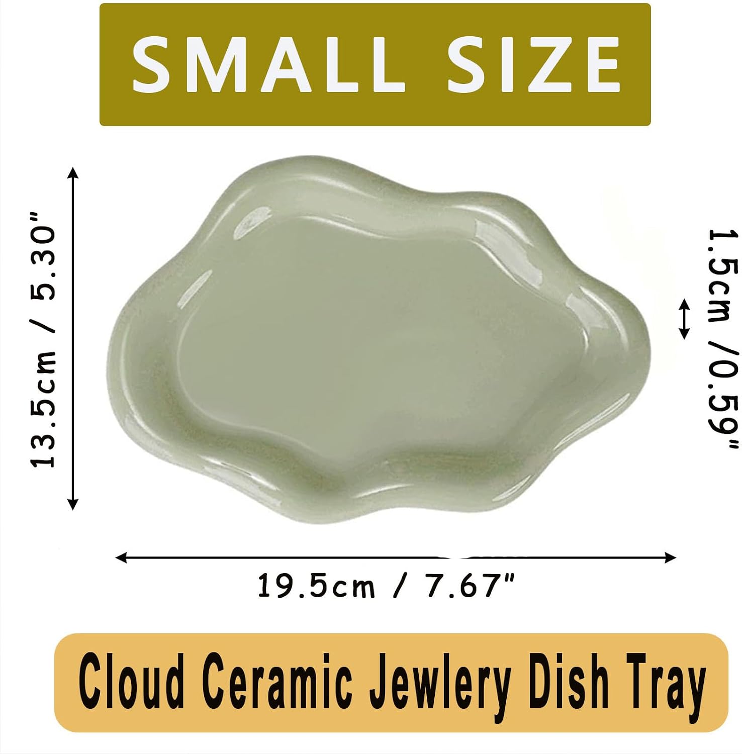 Ceramic Cloud Tray / Green