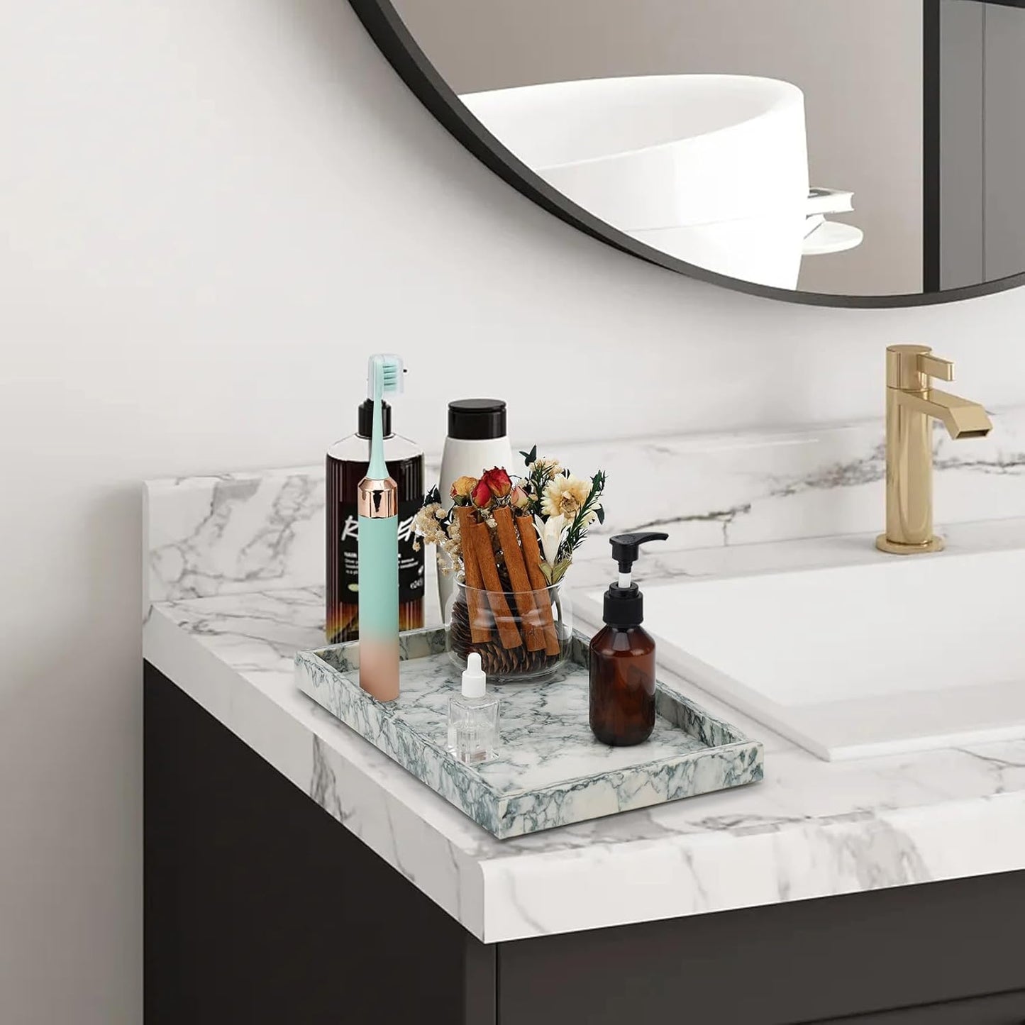 Marble Tray / Stone Trays / Cyan-green / 12 x 8