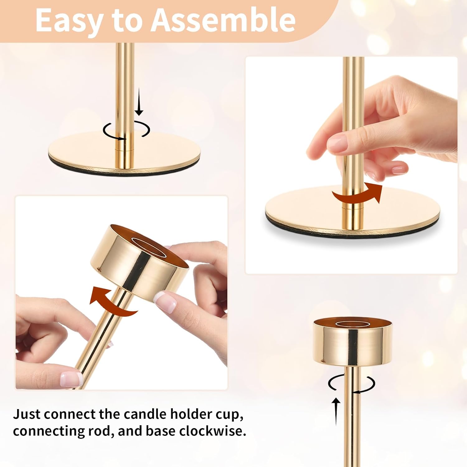 NUPTIO Hurricane Candle Holder for Centerpiece: Set of 6 Tall Candle Stick Holder with Ribbed Glass Cover - Bulk Fluted