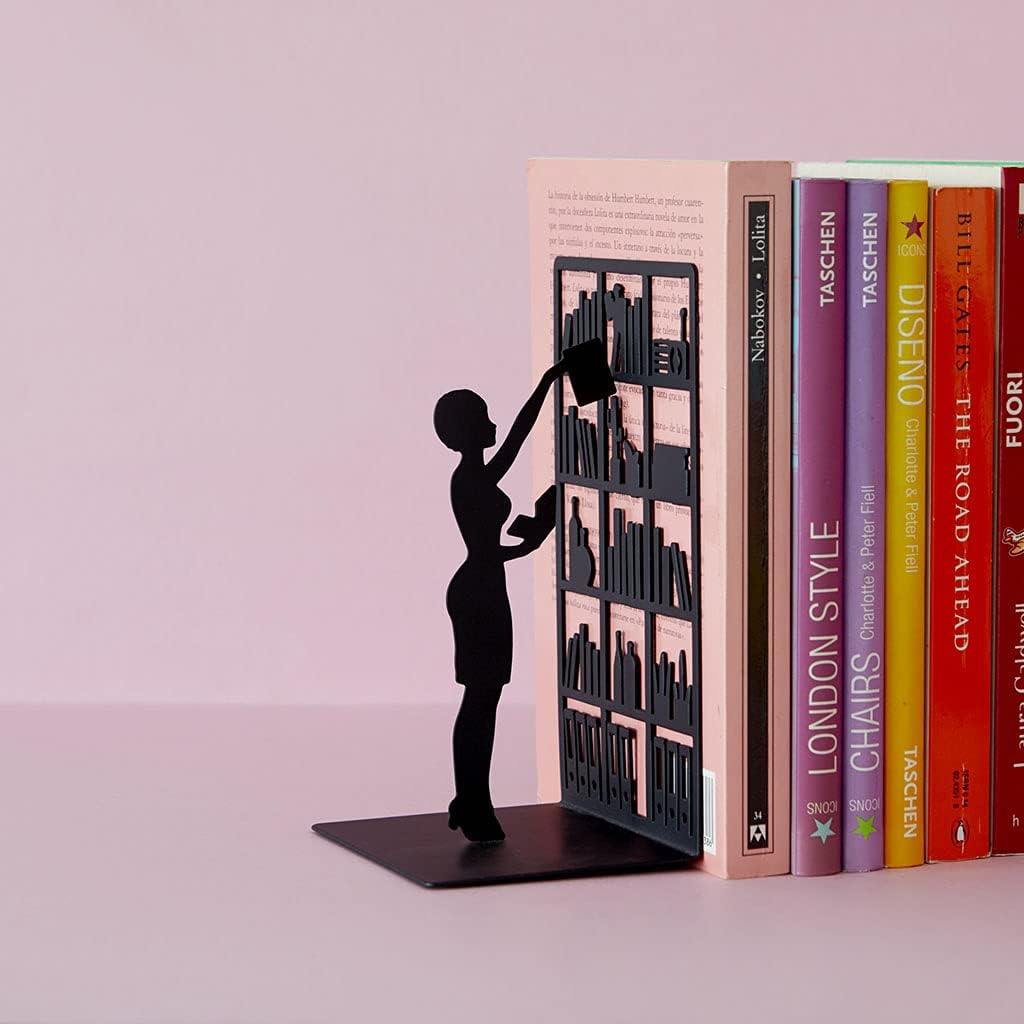 The Library Metal Bookend / Black