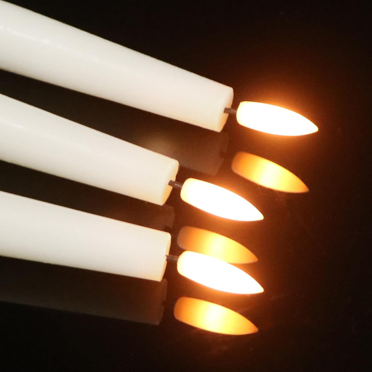 GenSwin Flameless Taper Candles Led Battery Operated Remote Timer White | Candle sticks, Real Wax, Led Candlesticks