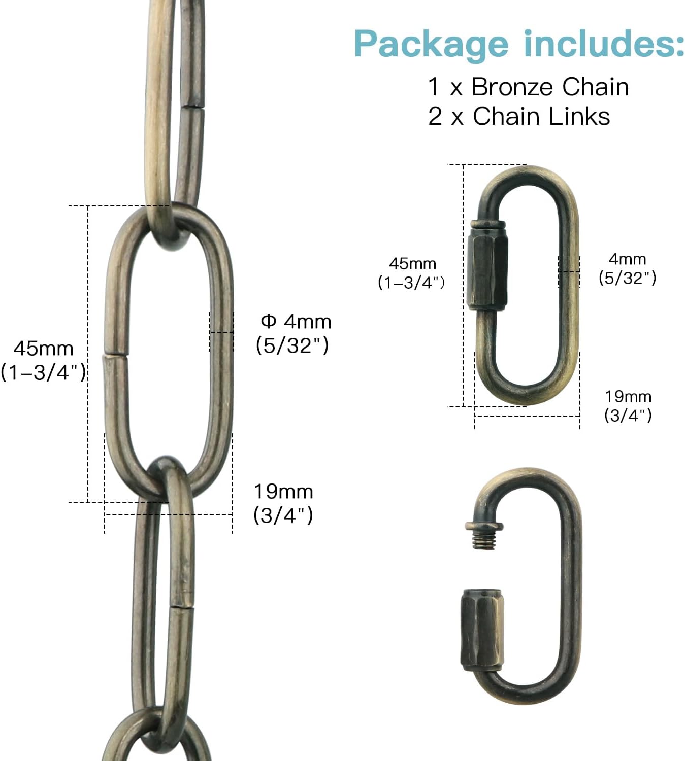 Light Fixture Chain / Bronze
