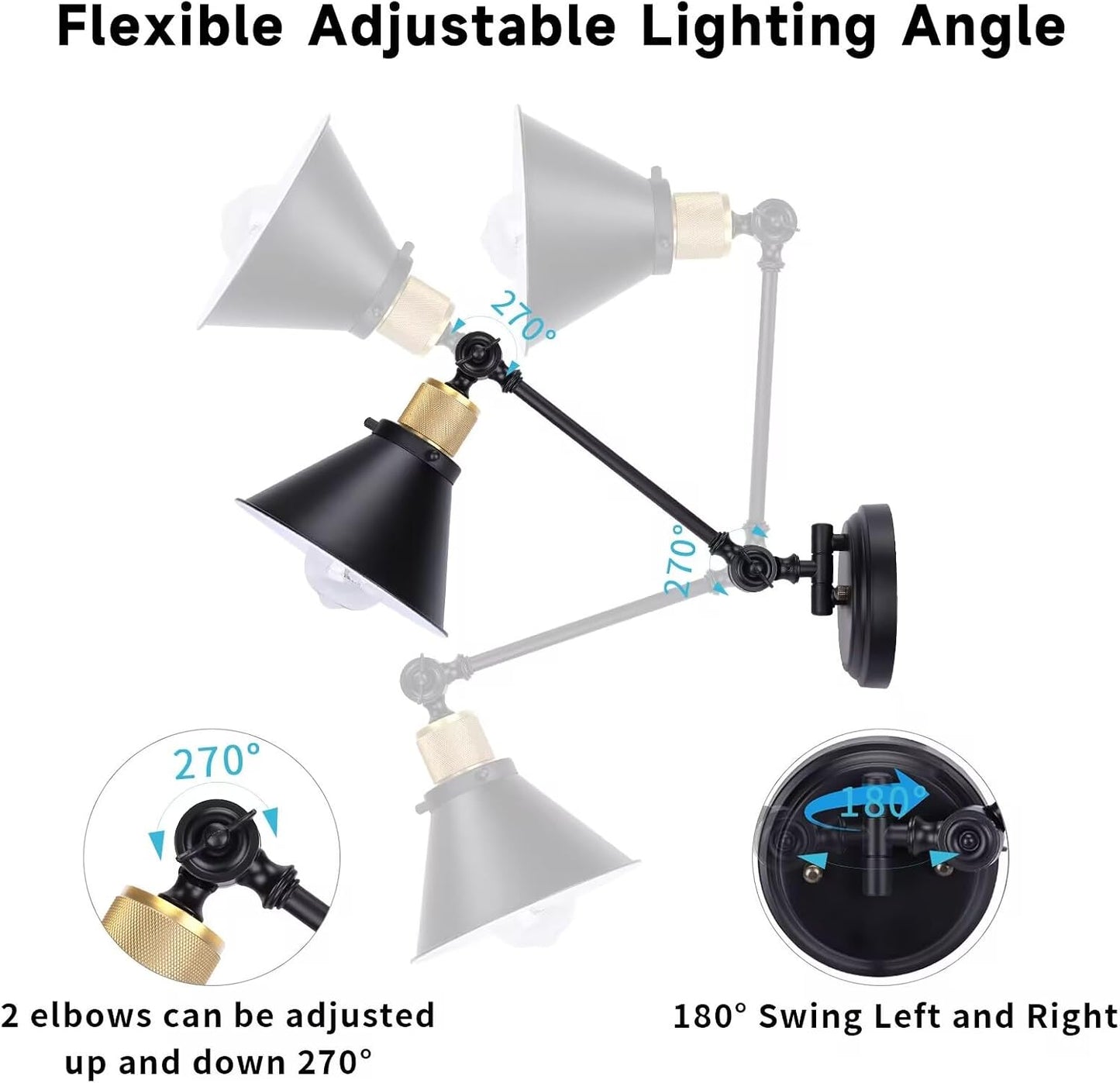 TRLIFE Rechargeable Battery Operated Wall Sconce, Dimmable and Adjustable Color Temperature Wireless Wall Sconces Set
