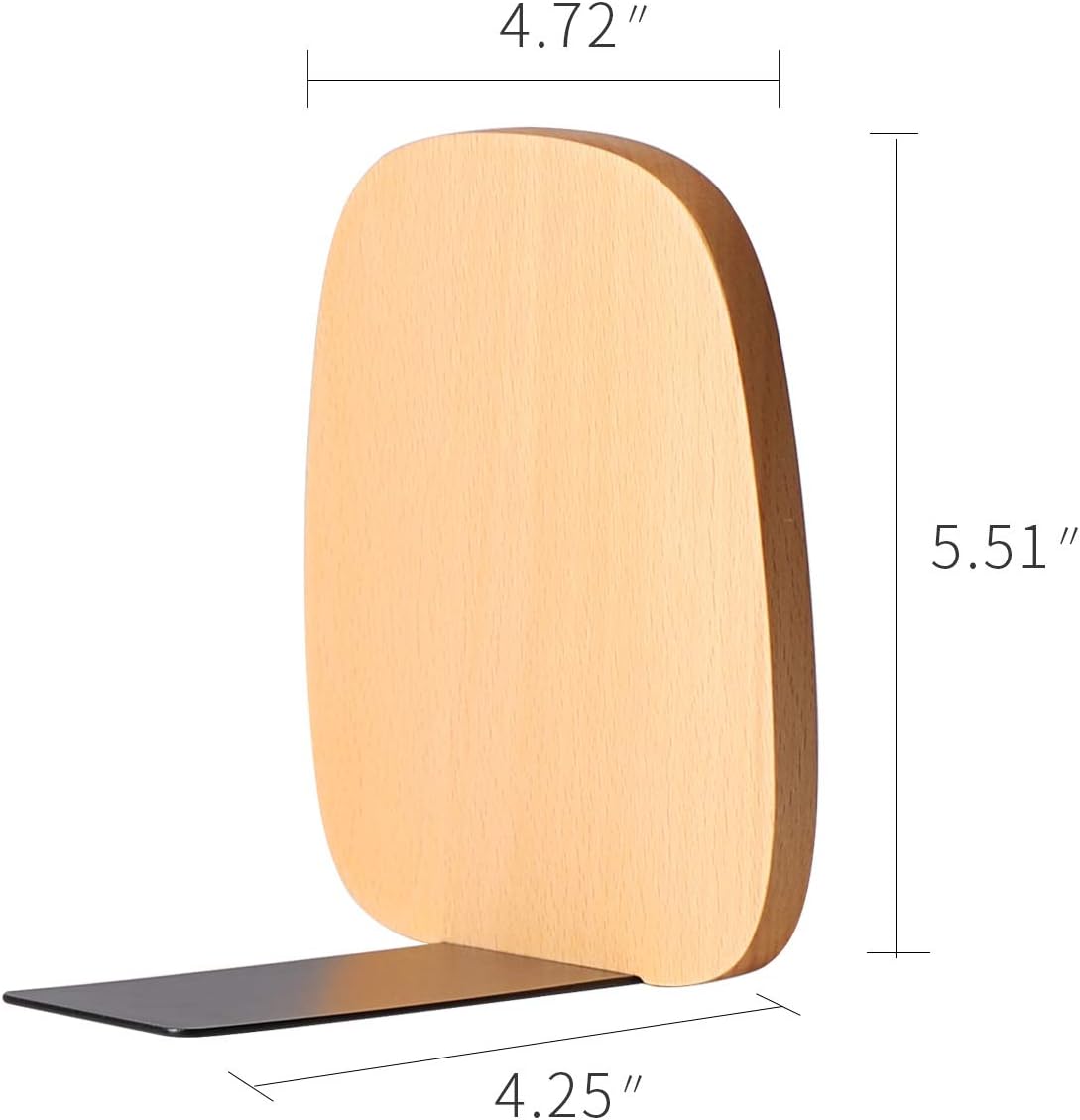Wooden Book Stopper / Oval / Beech-1 Pair