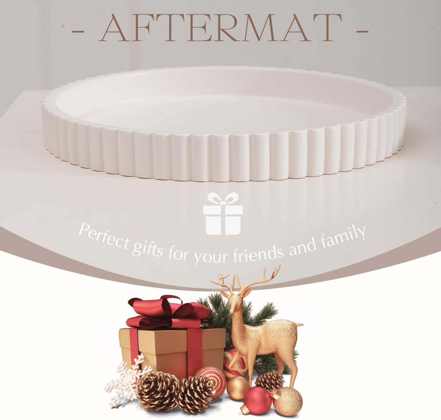 Decorative Tray / White / 11"L x 11"W x 1.5"H