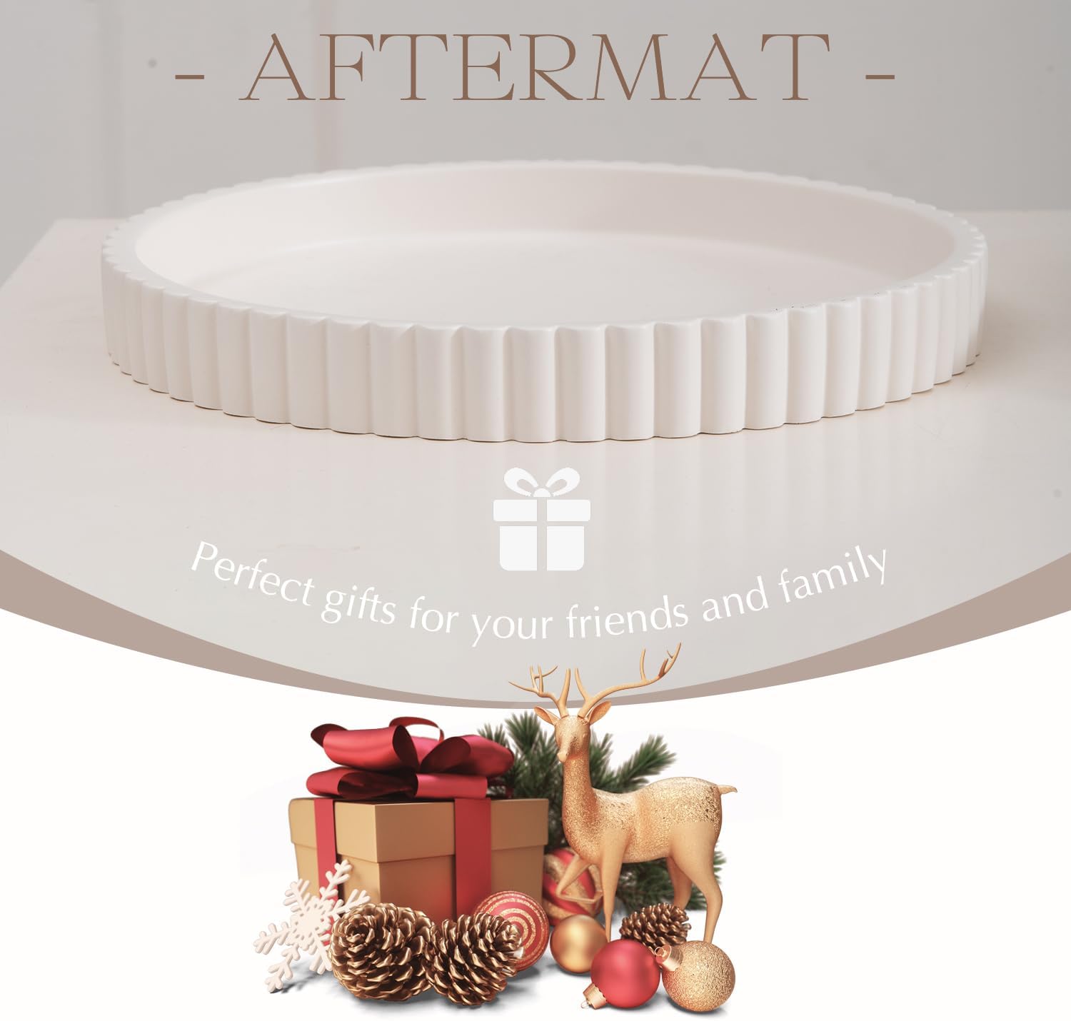 Decorative Tray / White / 11"L x 11"W x 1.5"H