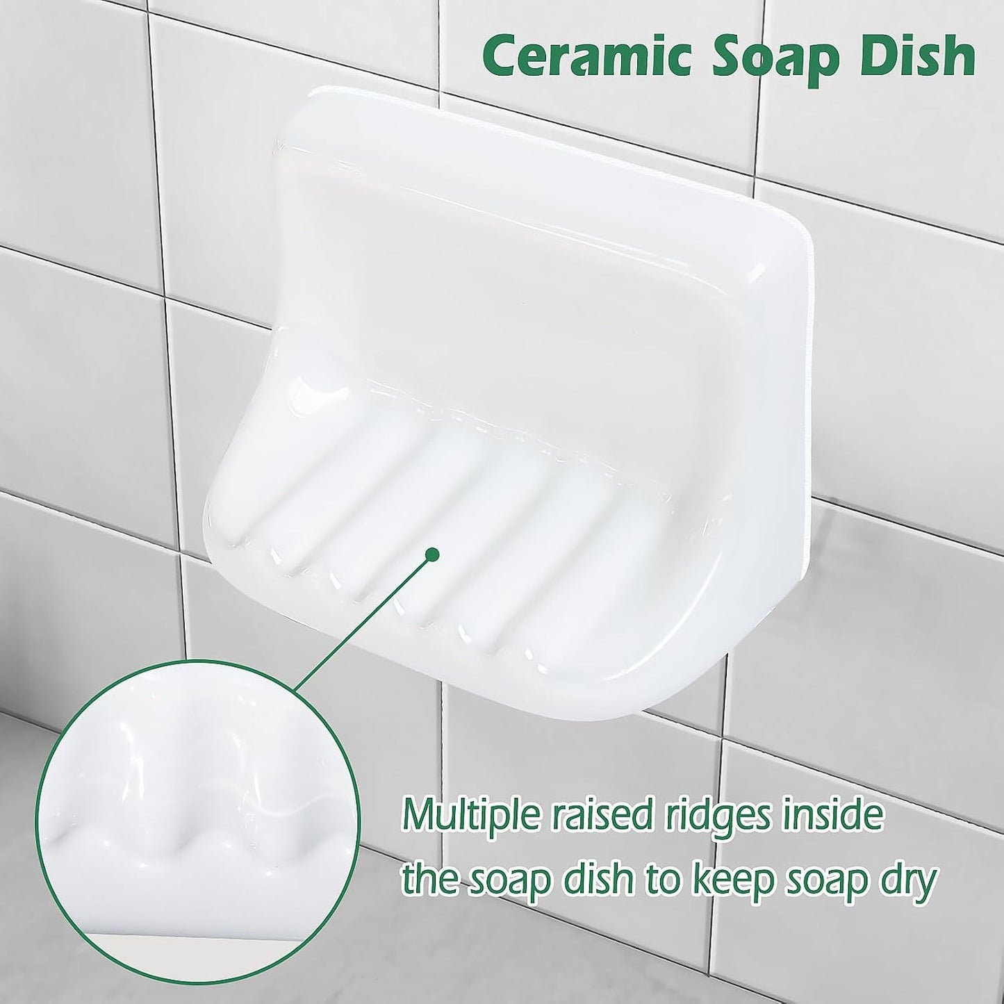 Retro Ceramic Soap Holder Porcelain Soap Tray / White