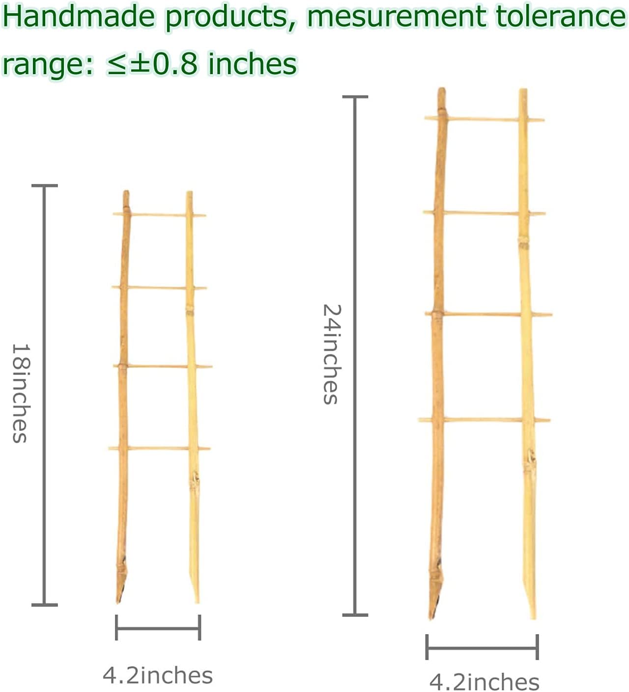 Cambaverd Indoor Plant Trellis, 24in Ladder-Shaped Bamboo Trellis 3 Pack | Natural plant trellis for potted plants