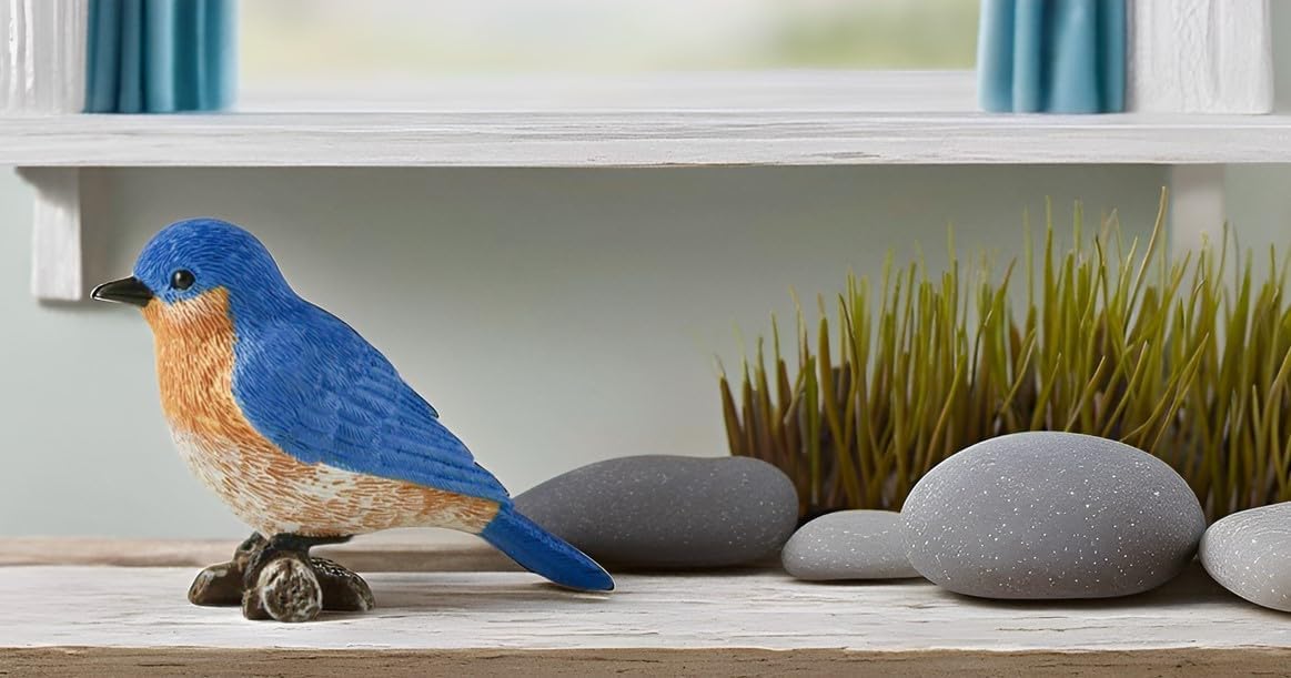 3" Perched on Branch Figurine / Bluebird