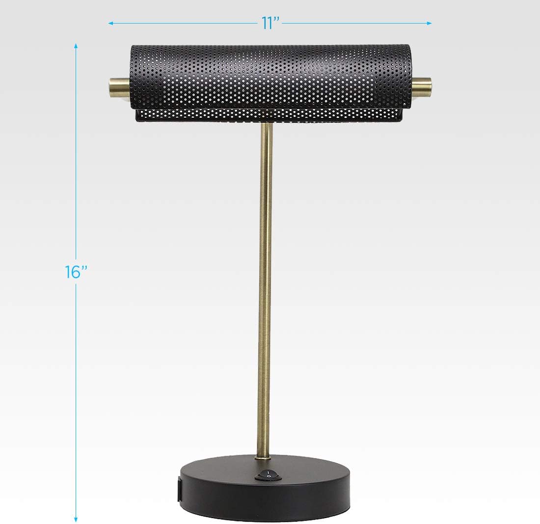 O’Bright LED Desk Lamp with USB Charging Port, Metal Lamp, Flexible Swivel Arms, Soft White LED Reading Light (3000K)