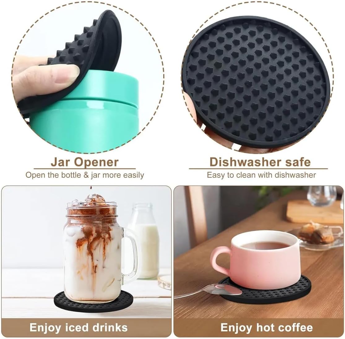 Holder / Anti Slip Coaster Sets / Set of 6