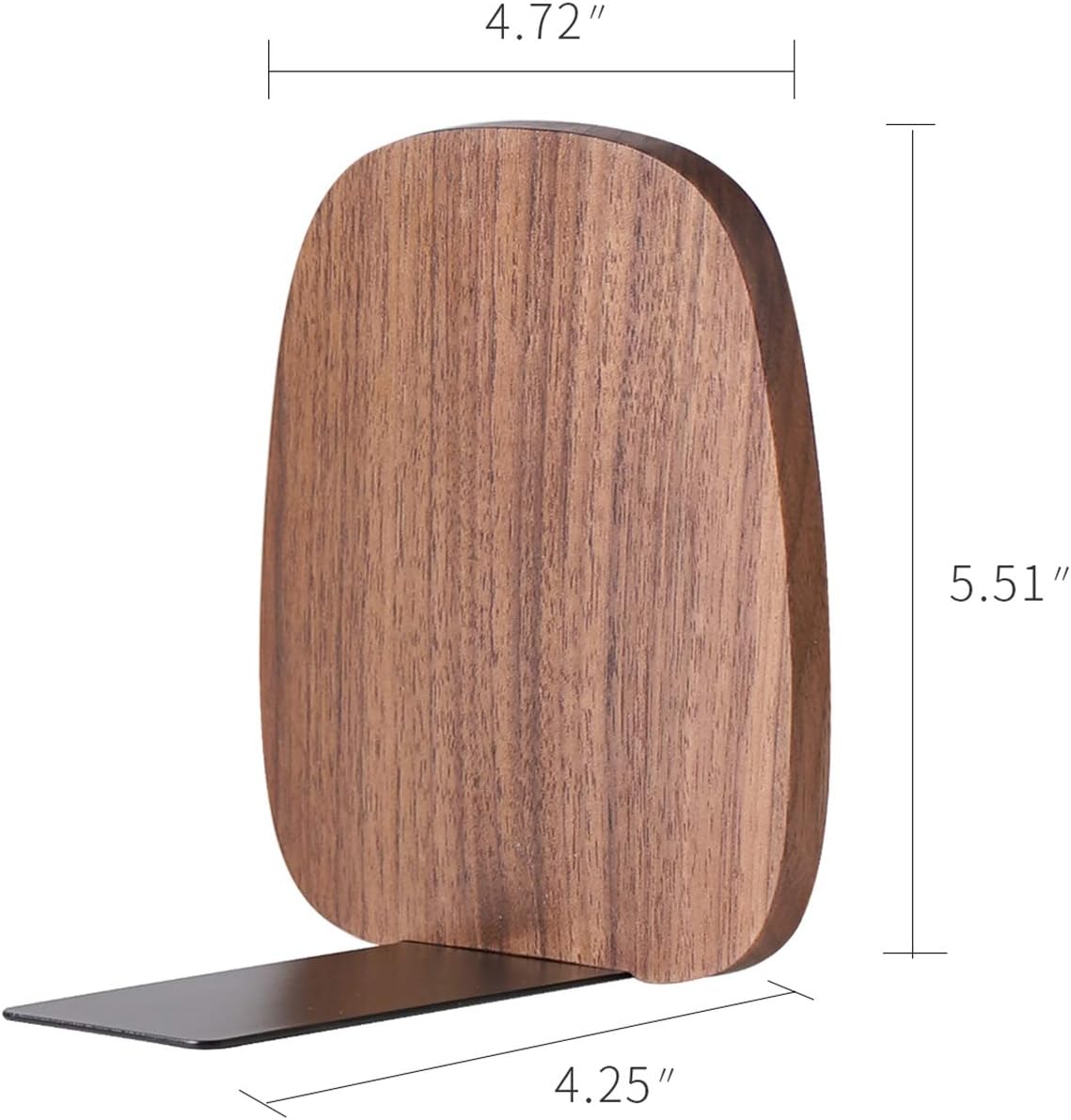 Wooden Book Stopper / Oval / Walnut-1 Pair