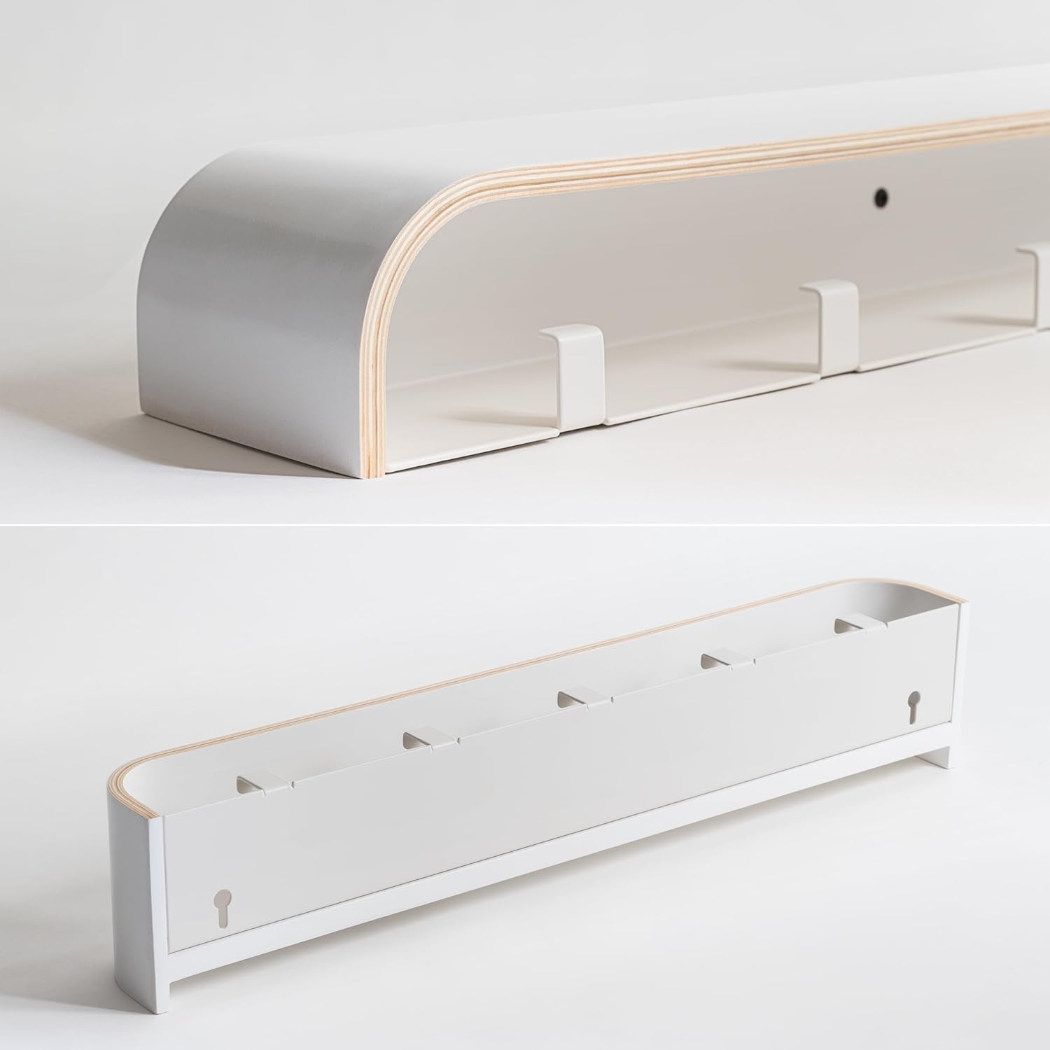 Kazai. Wall-Mounted Coat Rack 'Toke' - Modern Design Coat Rack with Hidden Wall Hooks - Solid Wood Veneer Panel Coat