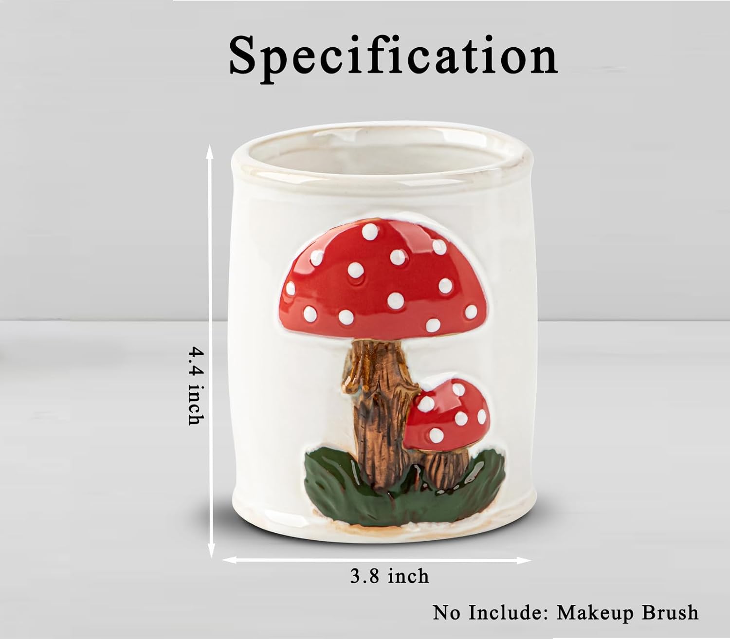 Mushroom Makeup Brush Holder Ceramic Makeup Brush Organizer Make Up Brush Holder Organizer / White