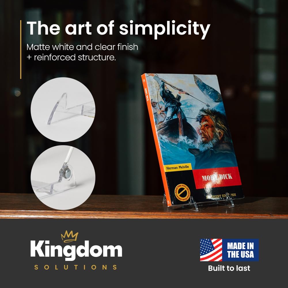 KINGDOM SOLUTIONS - 5.5" Clear Acrylic Display Stand Made in USA - 12 Pack | Holds Plates, Pictures, Photos, Books