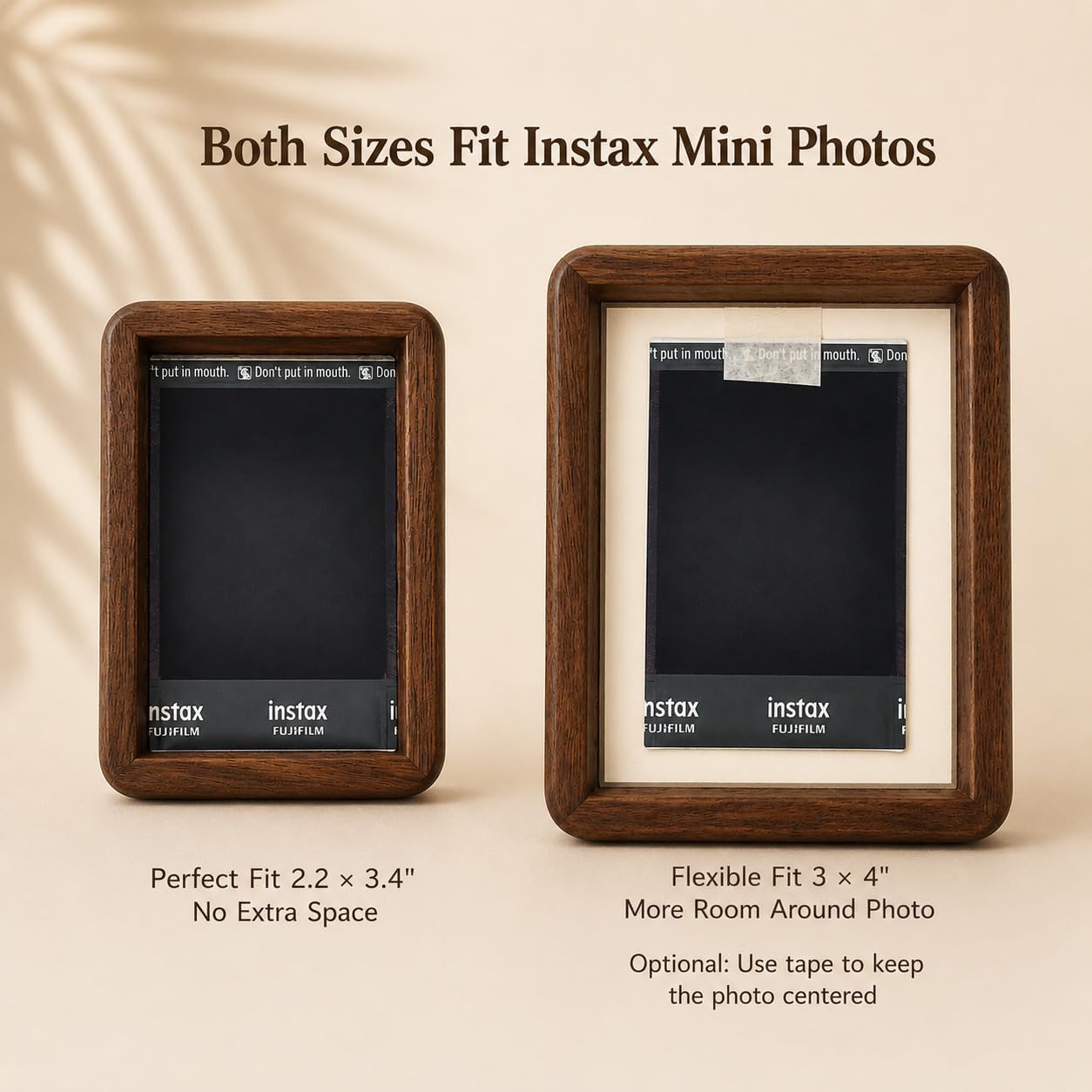 Wood Magnetic Picture Frame / Walnut / 2.2 x 3.4