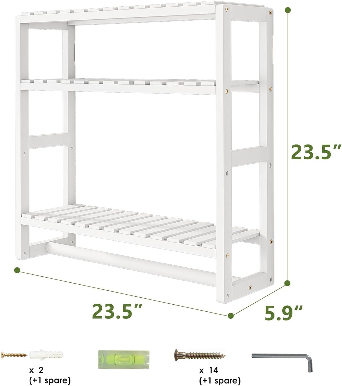 Galood Over The Toilet Storage Bathroom Shelves Wall Mounted 3 Tier White | Space Saver Corner Shelf Organizer Bamboo