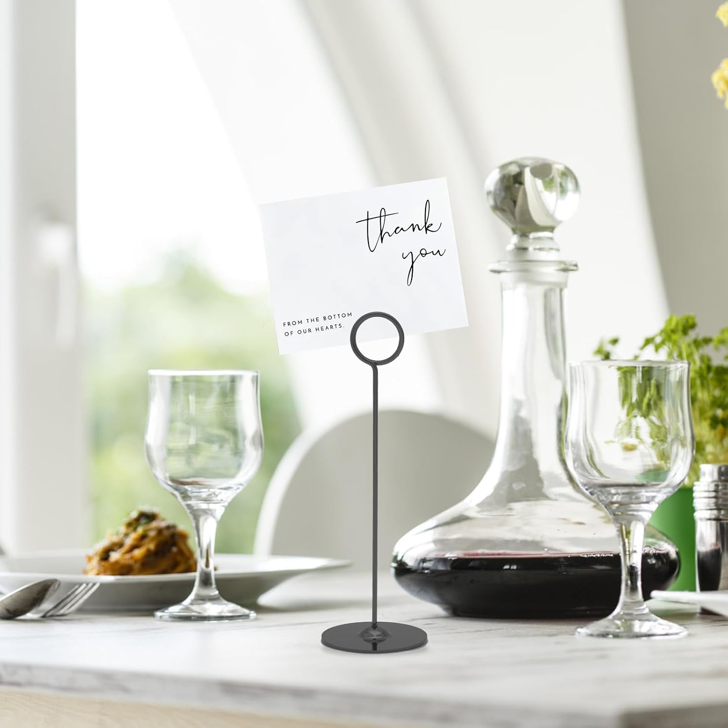 Urban Deco 16 Pieces Table Card Holder 8 inches Table Number Holders Place Steel Card Holders for Photos, Food Signs