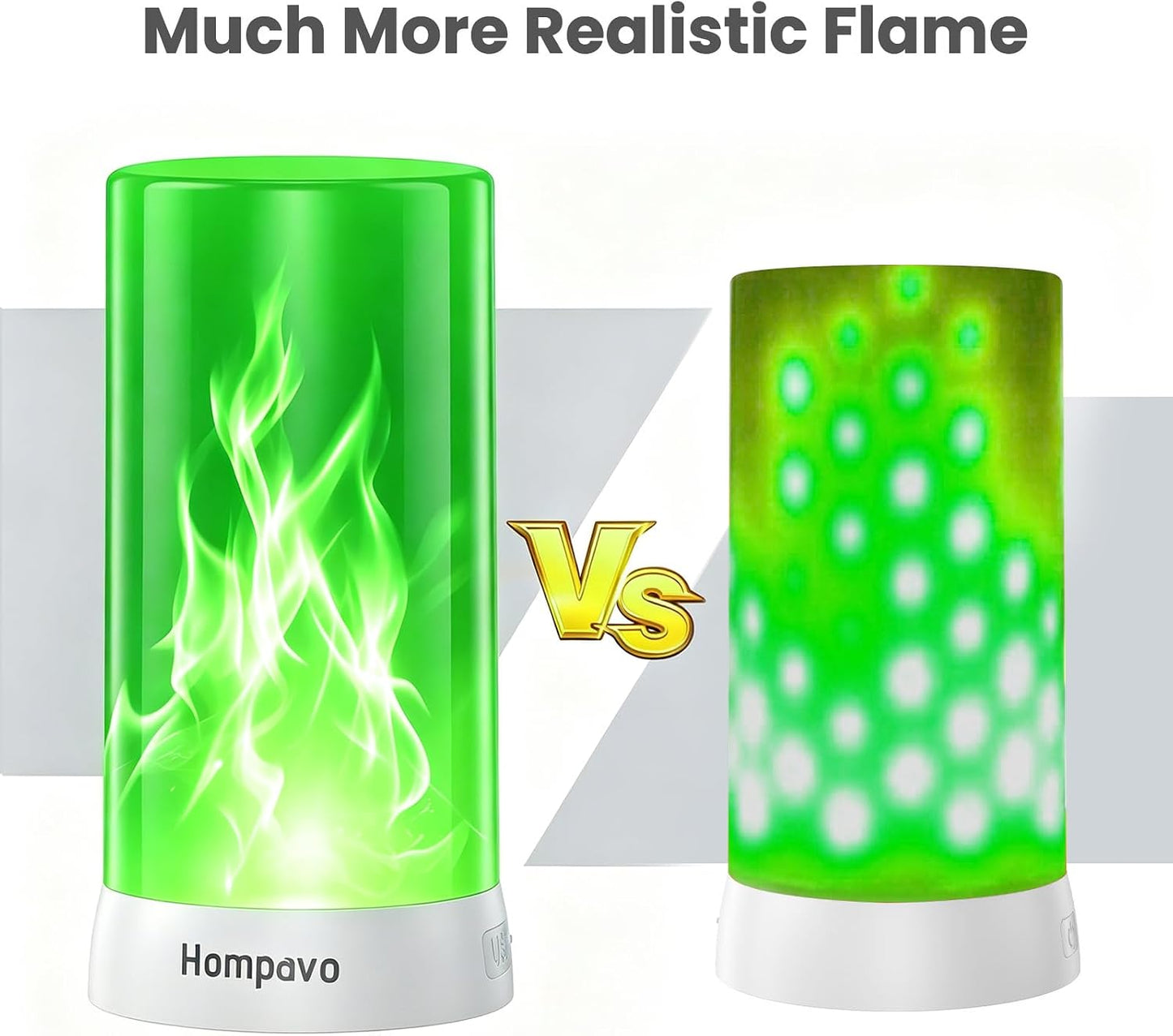 Hompavo 【Upgraded】 Flame Lights with Remote, Timer, 4-Mode Rechargeable | Waterproof LED Battery Operated Flameless