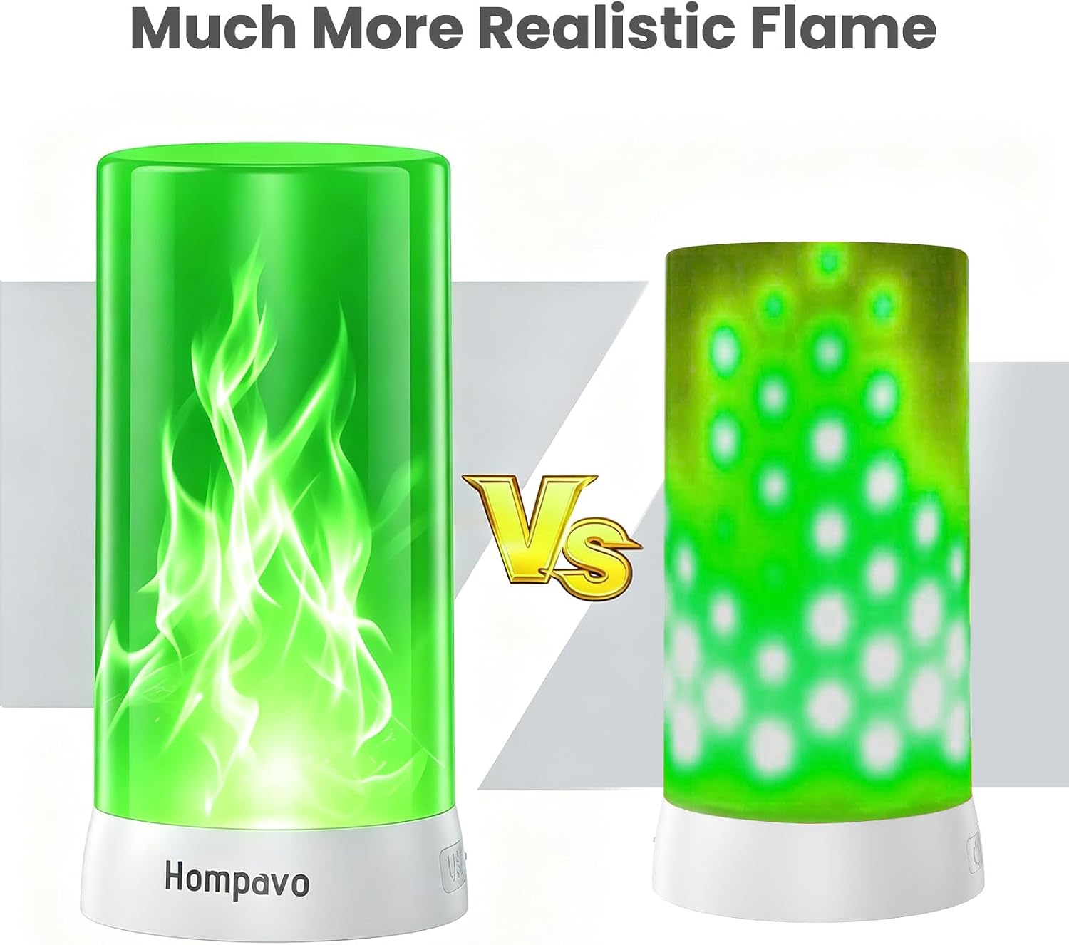 Hompavo 【Upgraded】 Flame Lights with Remote, Timer, 4-Mode Rechargeable | Waterproof LED Battery Operated Flameless