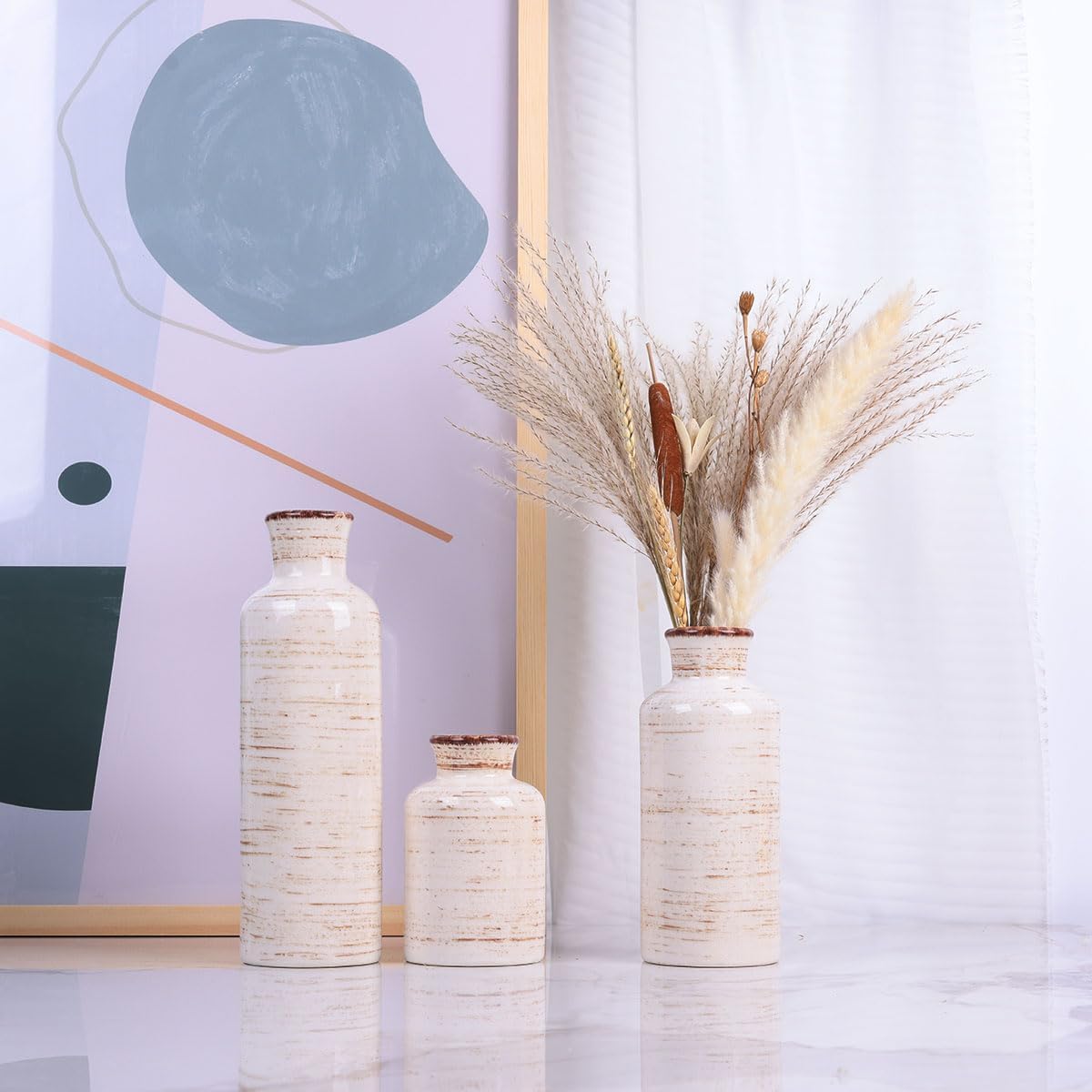 Ceramic Vase Set / Beige