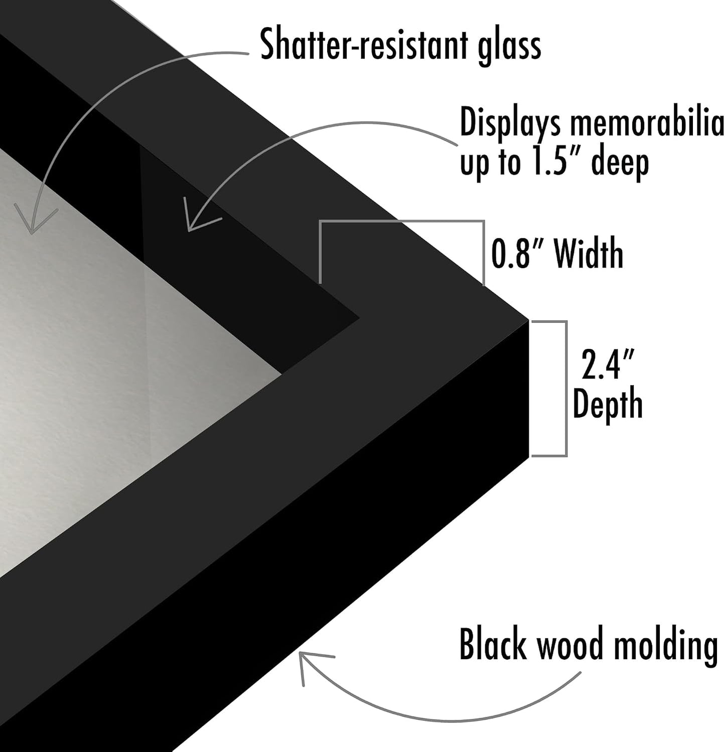 Americanflat 11x14 Shadow Box Frame with Shatter-Resistant Glass - Silhouette Collection - Large Shadow Box Display