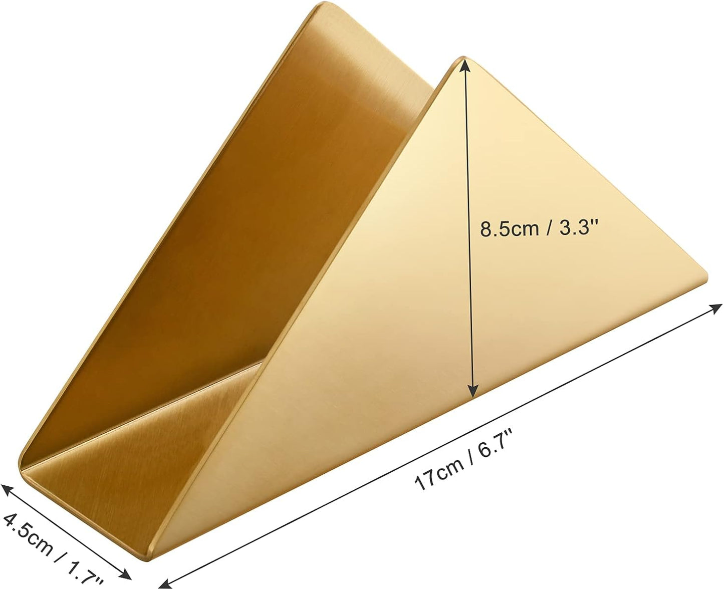 Modern Triangle Cocktail Napkin Dispenser Organizer / Gold