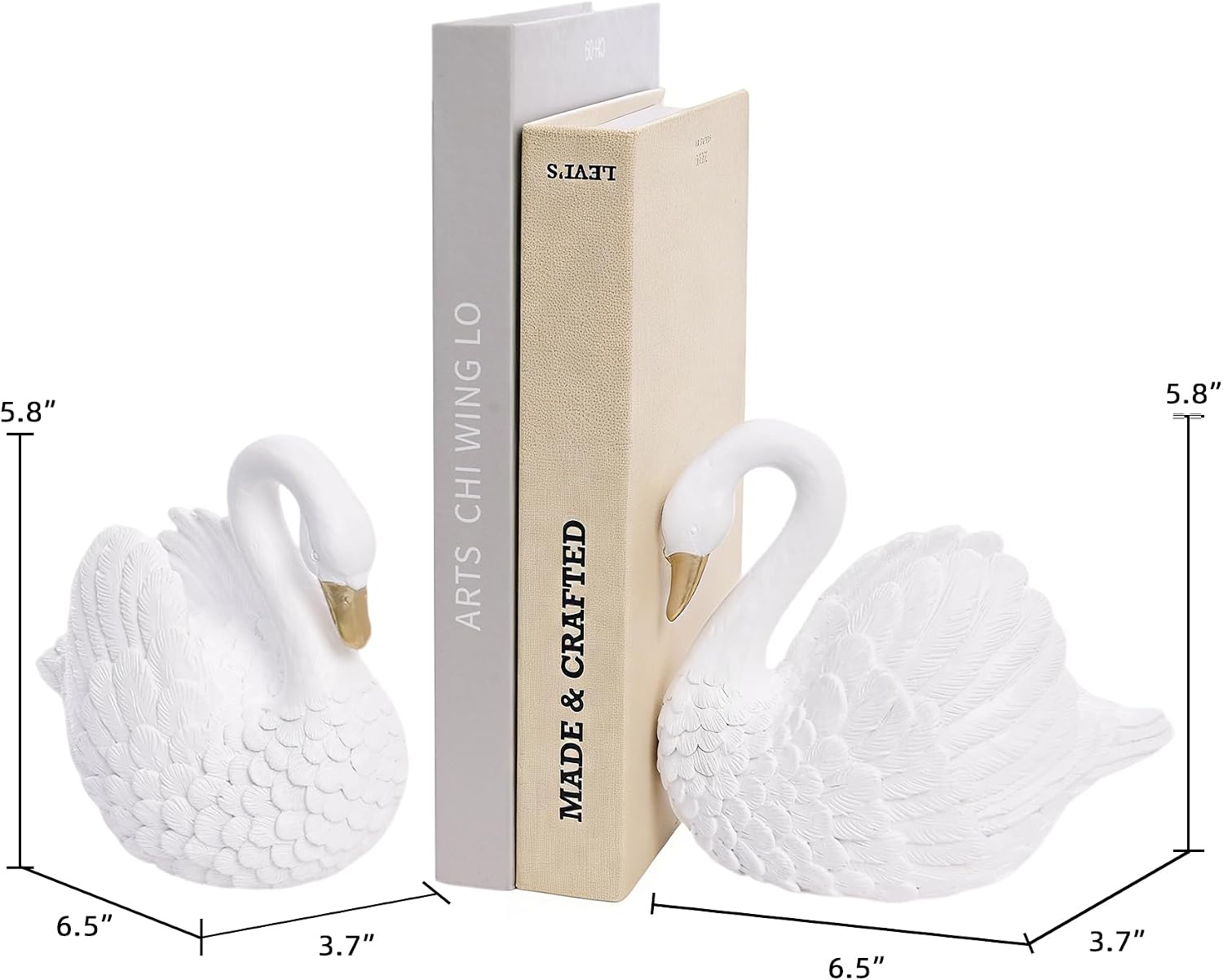 Resin Book Ends / White
