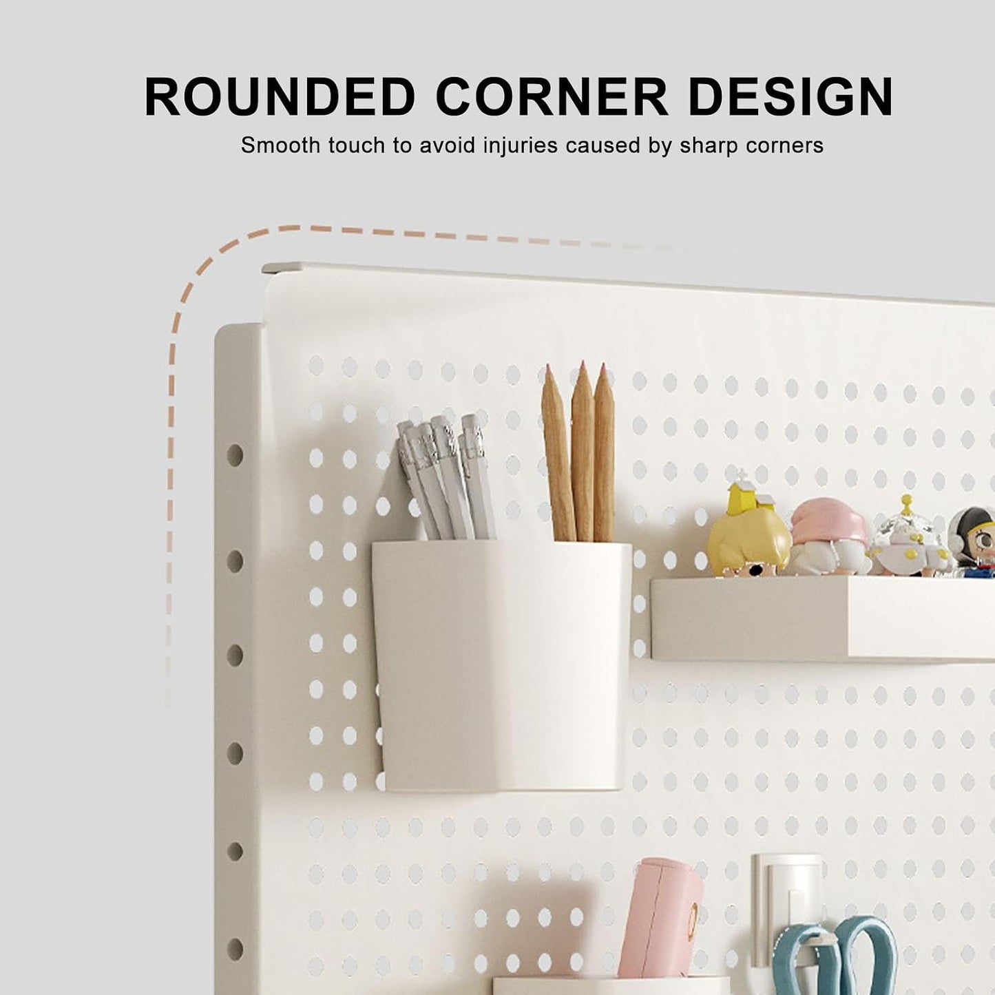 Clamp on Desk Extender Clamp-on Desk Pegboard, Privacy Panel for Desk, Magnetic Metal Peg Board with Accessories