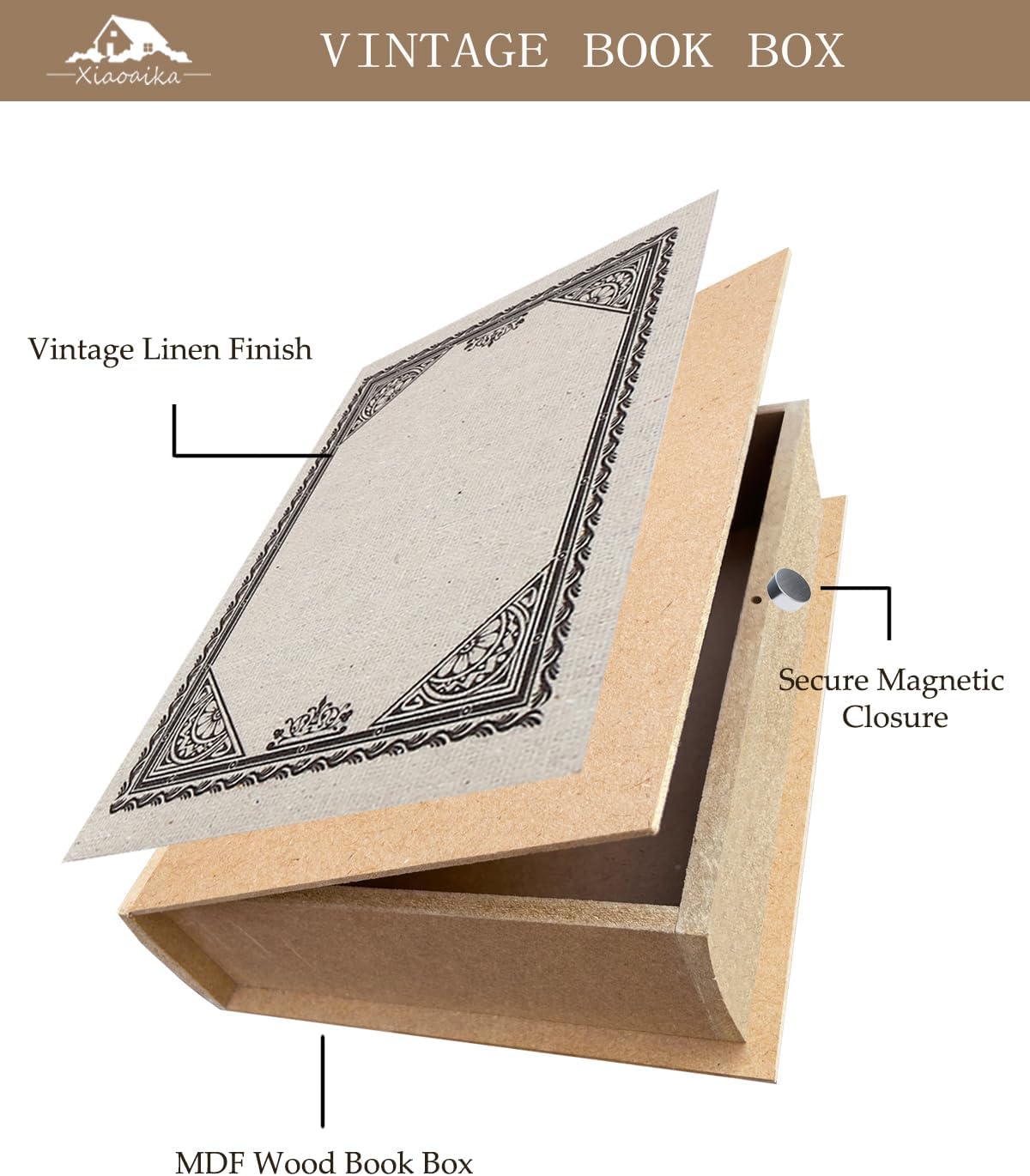 Vintage Faux Book Boxes / 2 x Square Pattern / Set of 2