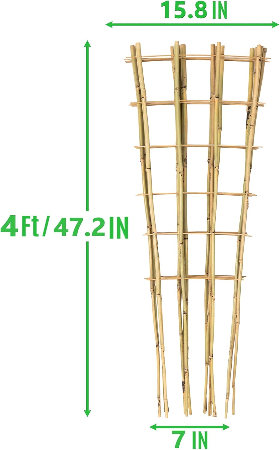 4 Feet Natural Bamboo Trellis 3 Pack, Oltara Fan-Shaped Plant Support Trellis for Outdoor and Indoor Climbing Plants