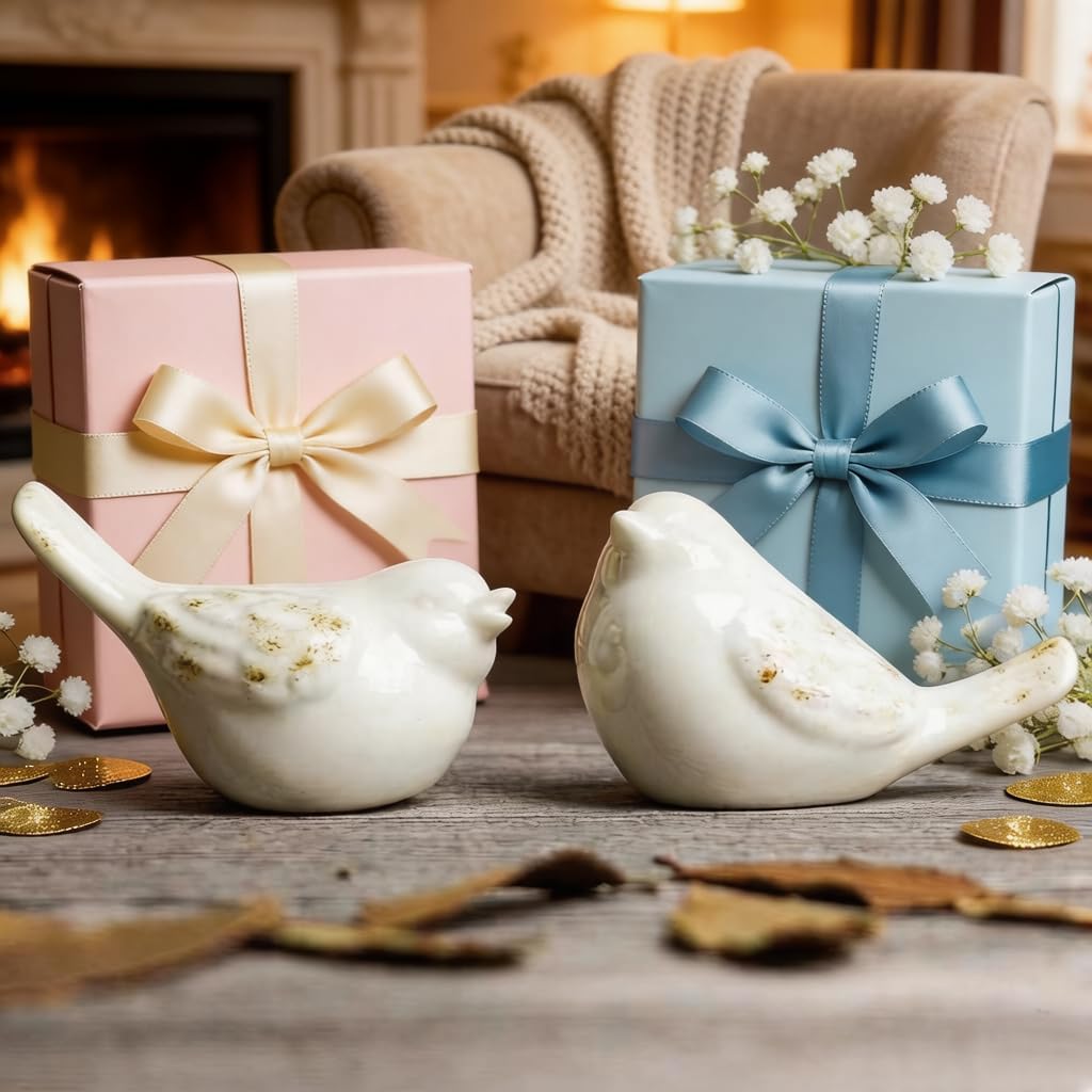 Ceramic Bird Figurines / Set of 2