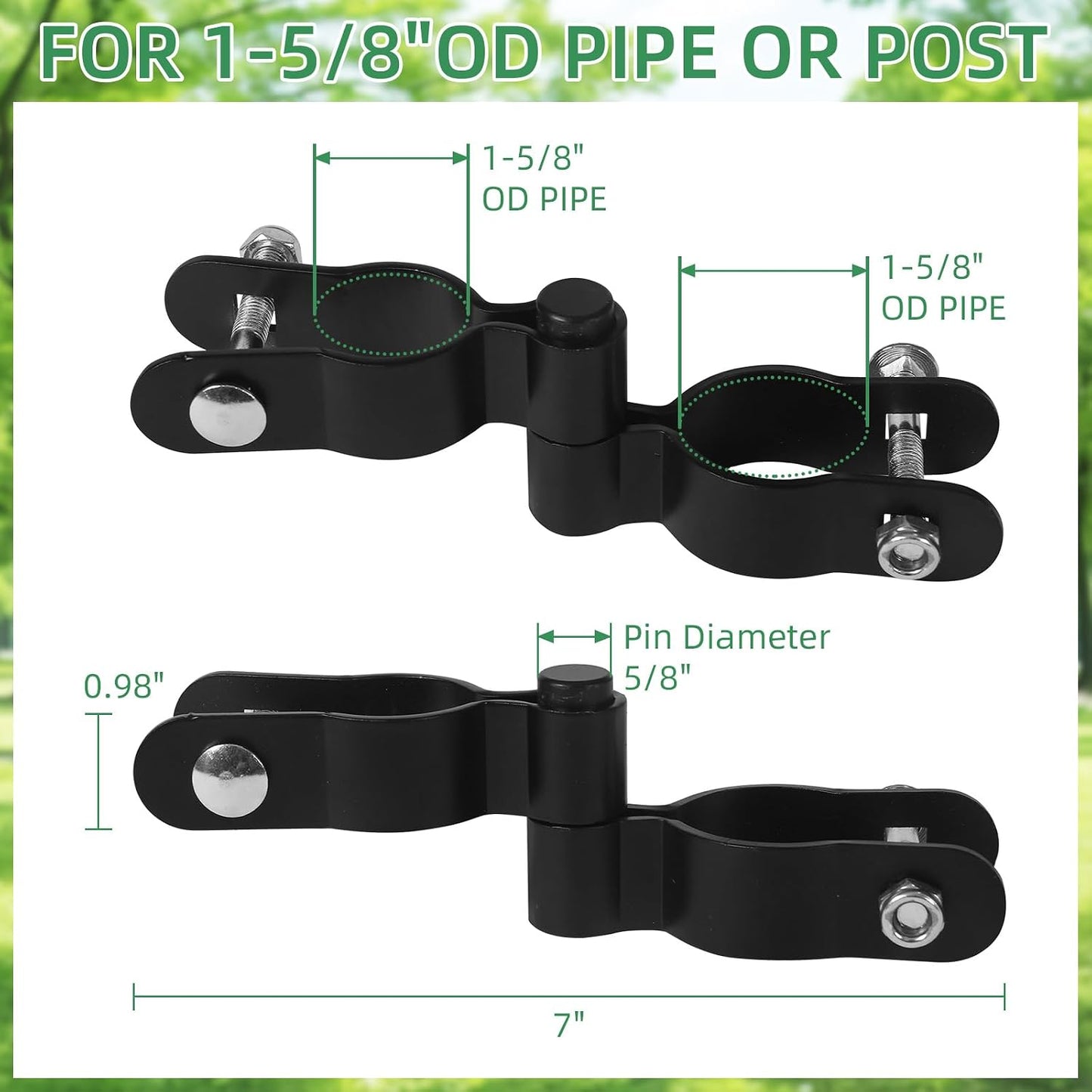 Heavy Duty Fence Gate / 1-5/8 / Set of 2