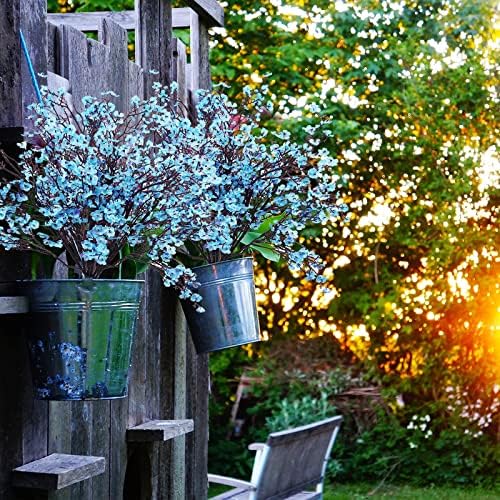 Uieke 6 Pcs Artificial Baby Breath Flowers Fake Gypsophila Bouquets Faux Silk Flower Real Touch Flowers for Wedding Farmhouse Decor DIY Home Party Office Kitchen Hotel Bathroom Garden Blue