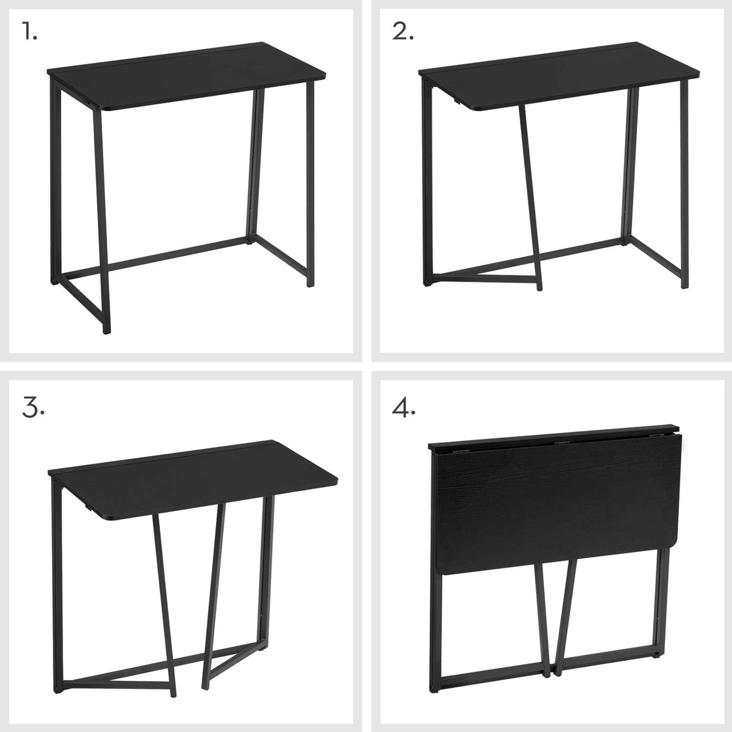 Folding Computer Desk / 31.5 x 15.7 / Small Size / Black