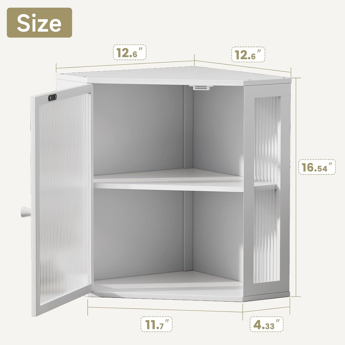 Corner Bread Box for Kitchen Countertop,Bread Storage (White, Extra Large) | Double Layer Large Capacity Bamboo Bread