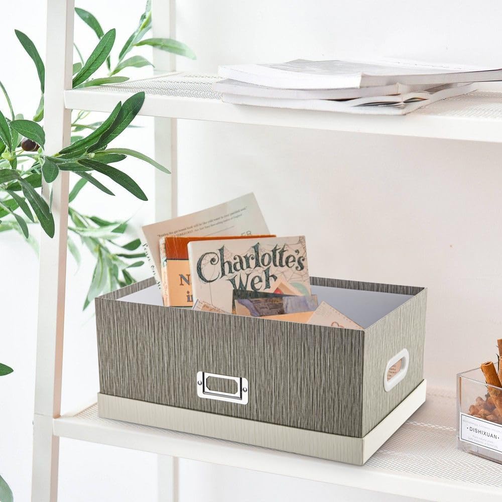 Decorative Storage Boxes / Greywhite / Gray / Set of 2