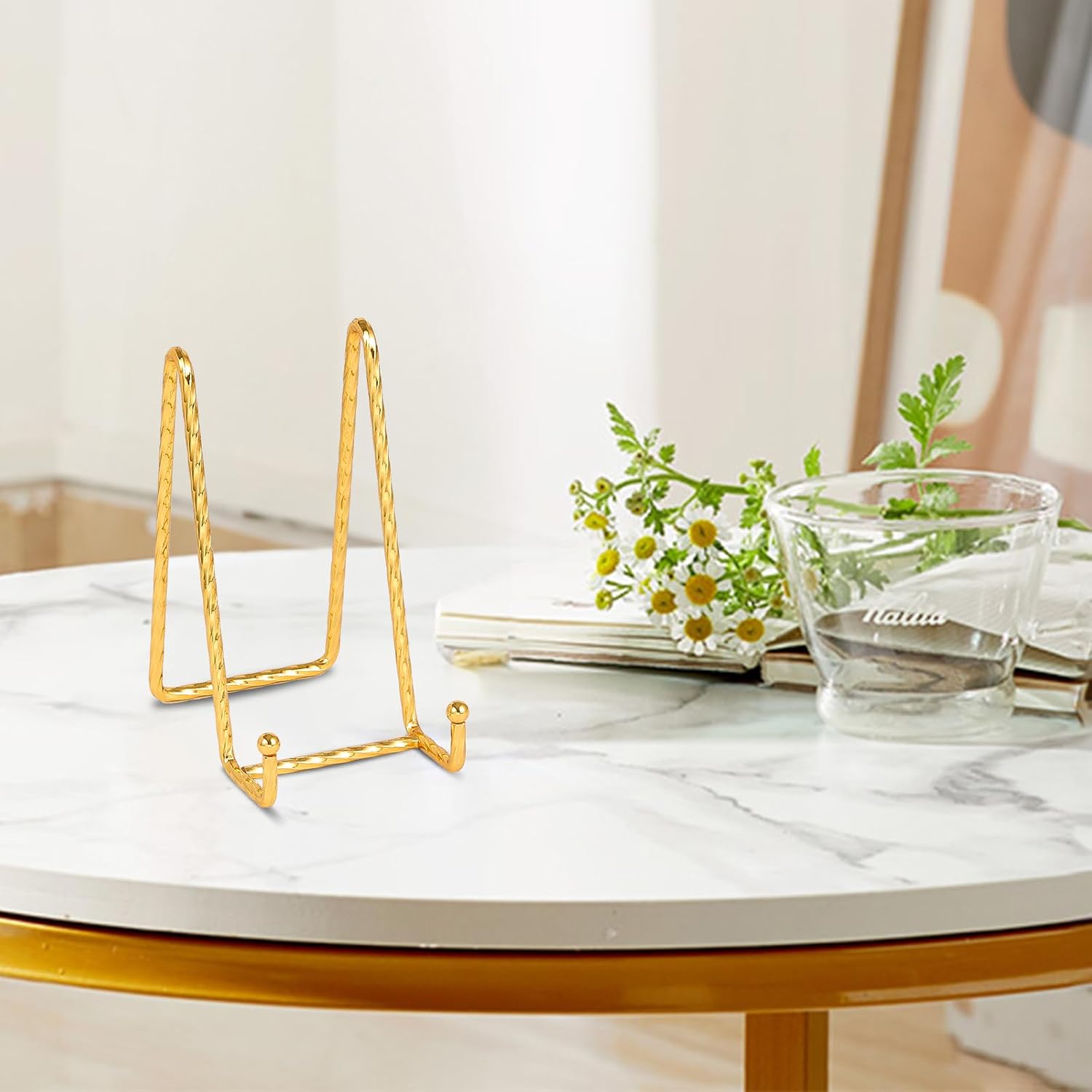 Twisted Metal Wire Plate Stands / Gold-6 Inch / 6 Inch / Set of 3
