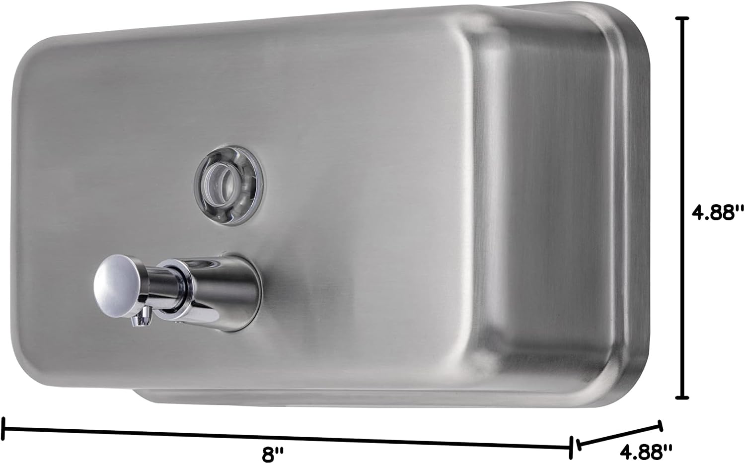 Horizontal Commercial Soap Dispenser Wall Mount, 304 Stainless Steel & Solid Brass Pump Core, Hand Soap Dispenser with