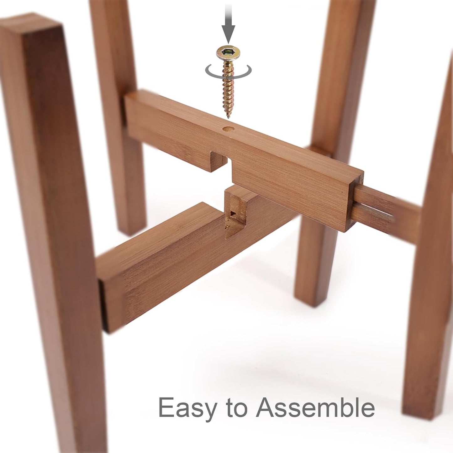 Bamboo Plant Stand Indoor / Natural / 12 Inch