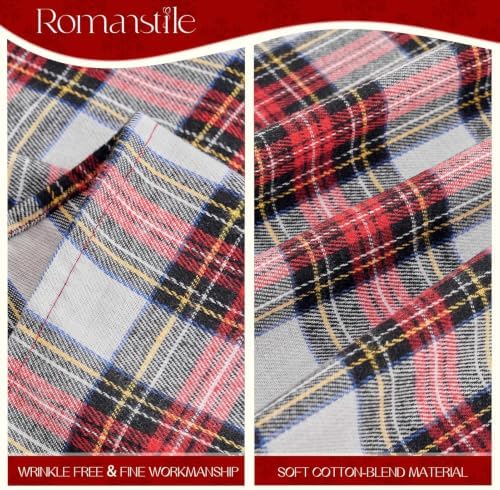 Romanstile Christmas Checkered Tablecloth Rectangle, Red White, 54 x 96