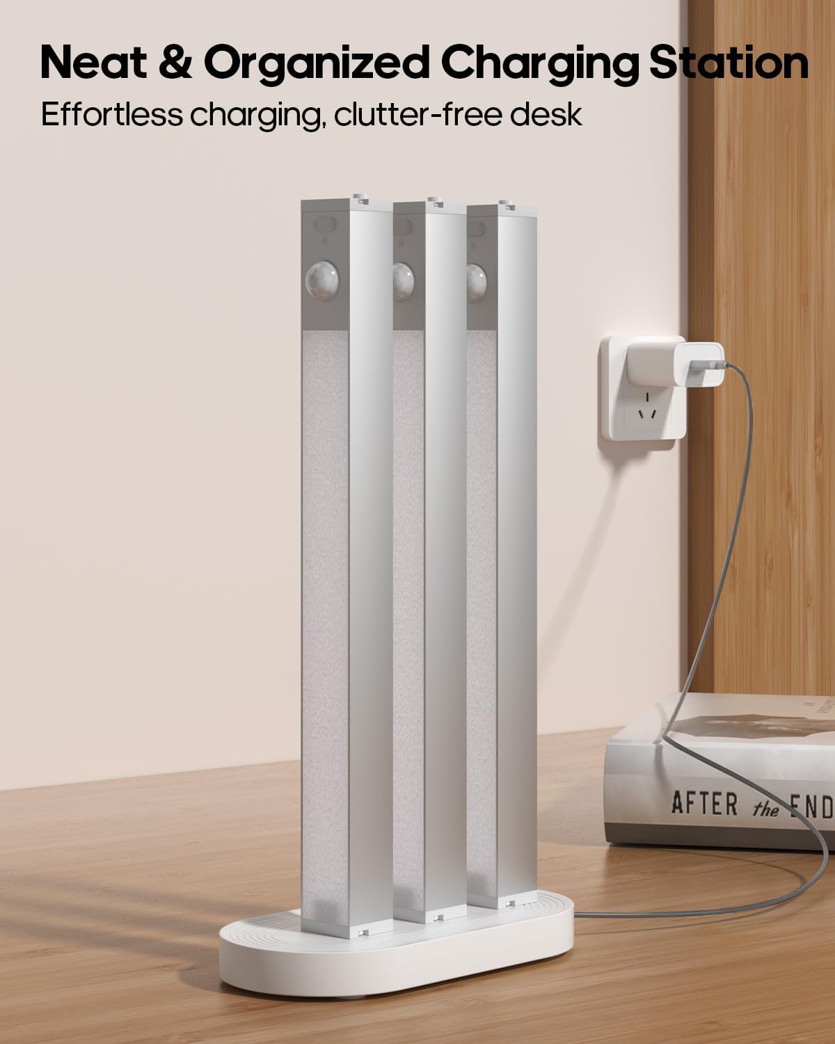 GOODEA 7" Under Cabinet Lighting with Charging Station, 6 Pack | LED Motion Sensor Light Indoor, Rechargeable Closet