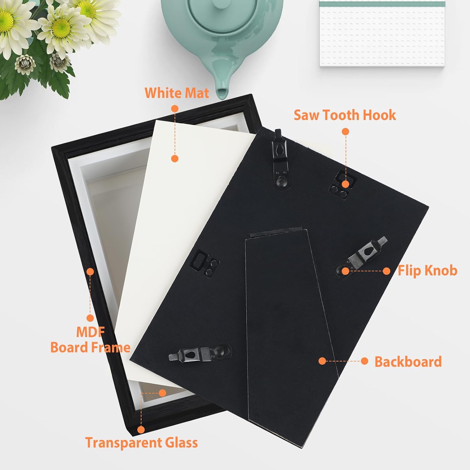 2pcs 8x10 Shadow Box Frame, 3D Picture Frame Display Cas with Real Transparent Glass for Photos, Memorabilia, Crafts
