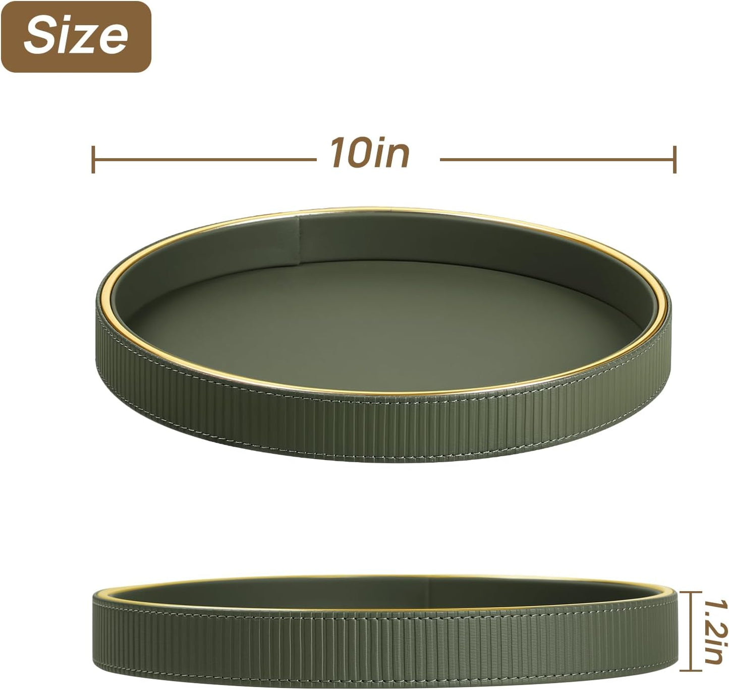 Round Decorative Tray / Green