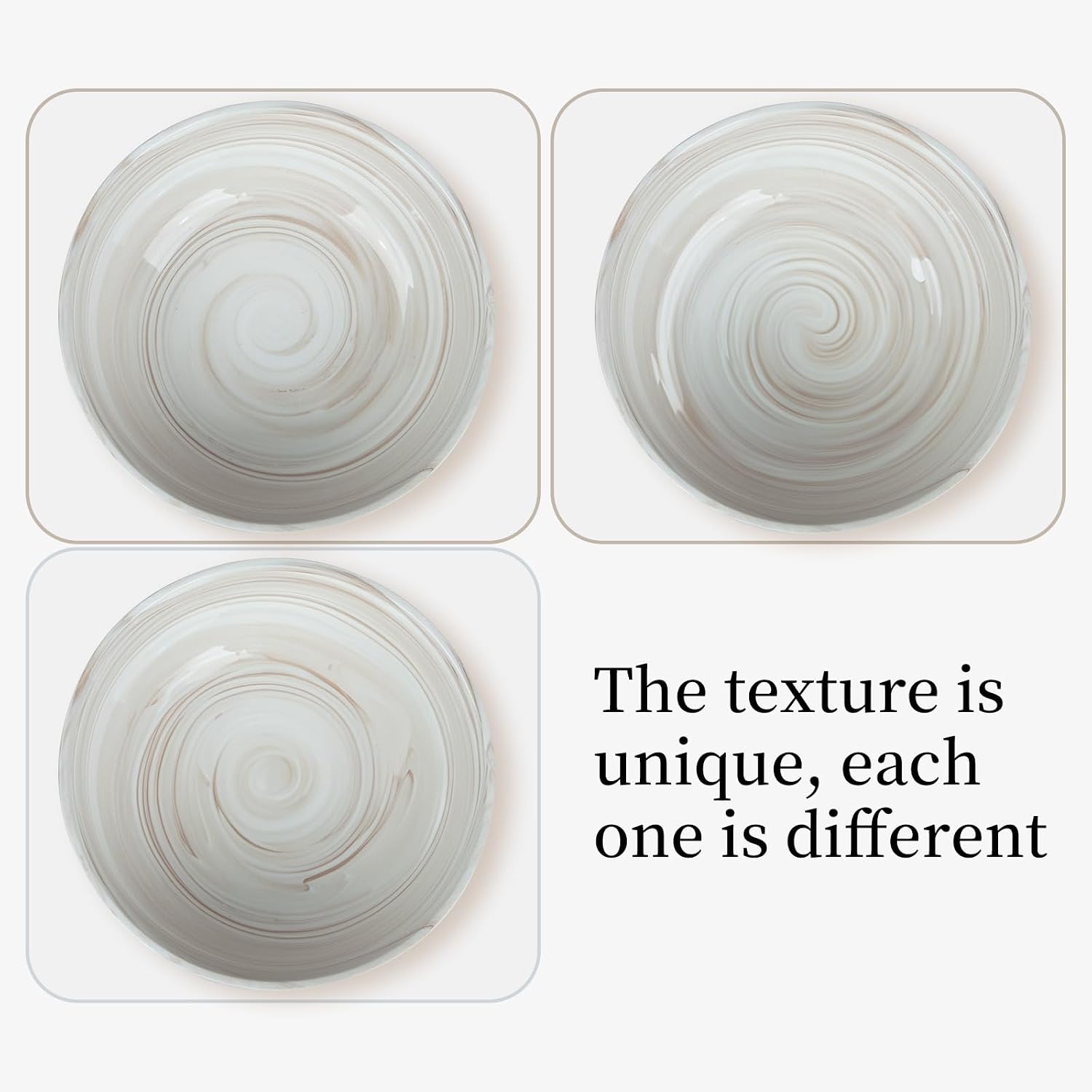 Marble-patterned Ceramic Bowl / 9.5 Inches / Brown