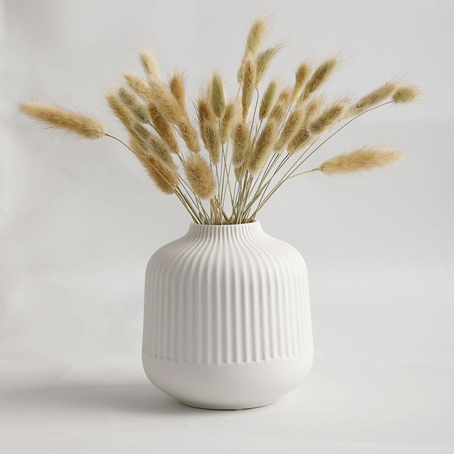 Ceramic Vase for Flowers / White / Small / 6 Inch