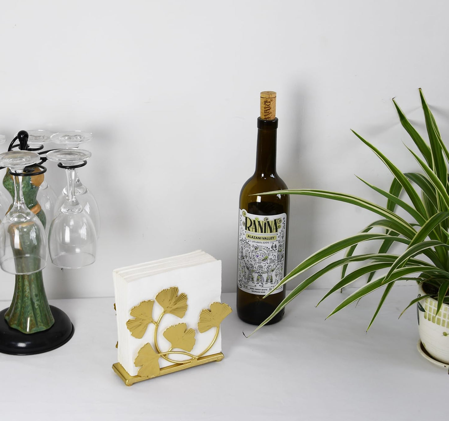 Elegant Ginkgo Leaf Napkin Holder / Gold