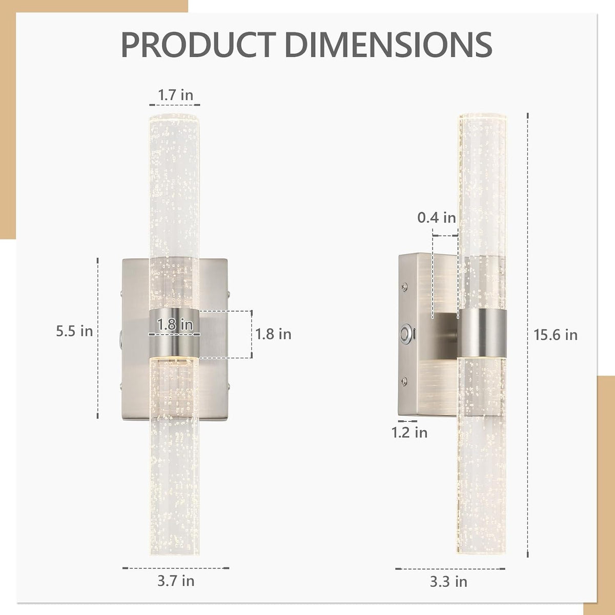 Battery Operated Wall Sconces Set of 2, 20000mAh Rechargeable Wall Light | Remote Control 3000K-6000K Dimmable LED