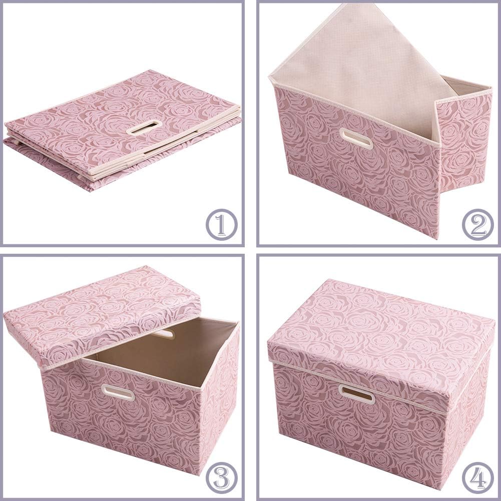 Larger Collapsible Storage Bin / Pink / Large