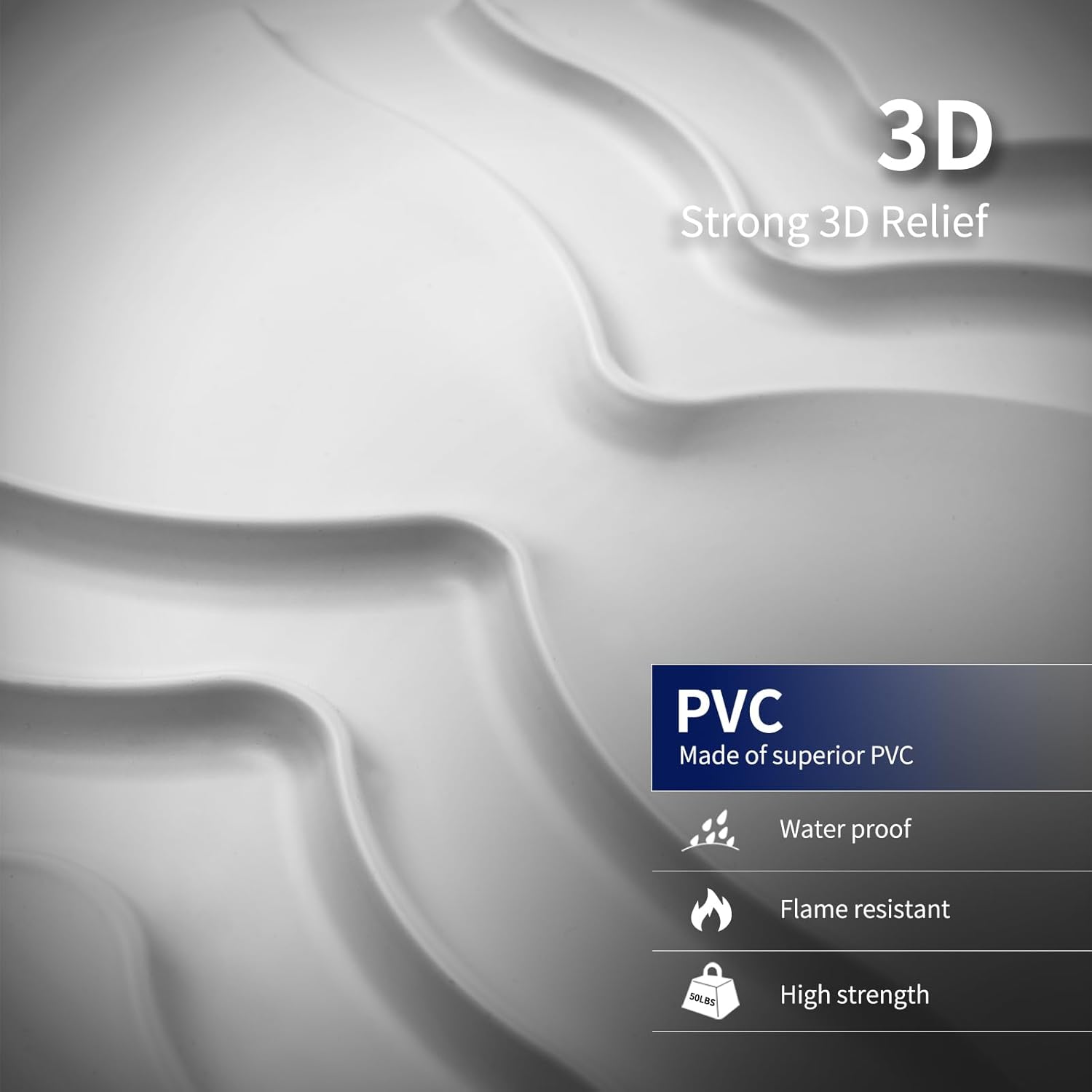 Art3dwallpanels 3D Wall Panels, 33 Pack, 12x12 Inch, White | Modern Raised 3D PVC Wall Tiles for Interior Wall Decor, 2